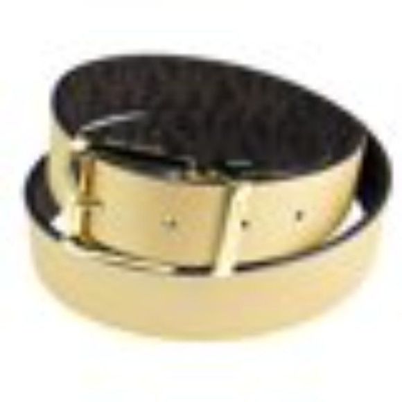NWOT Sz L MK Reversible Leather Belt - MK initial/GOLD - Picture 3 of 13